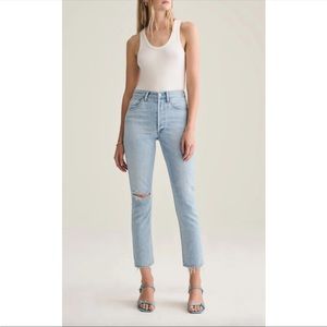 Agolde Riley High Rose Straight Crop Jean